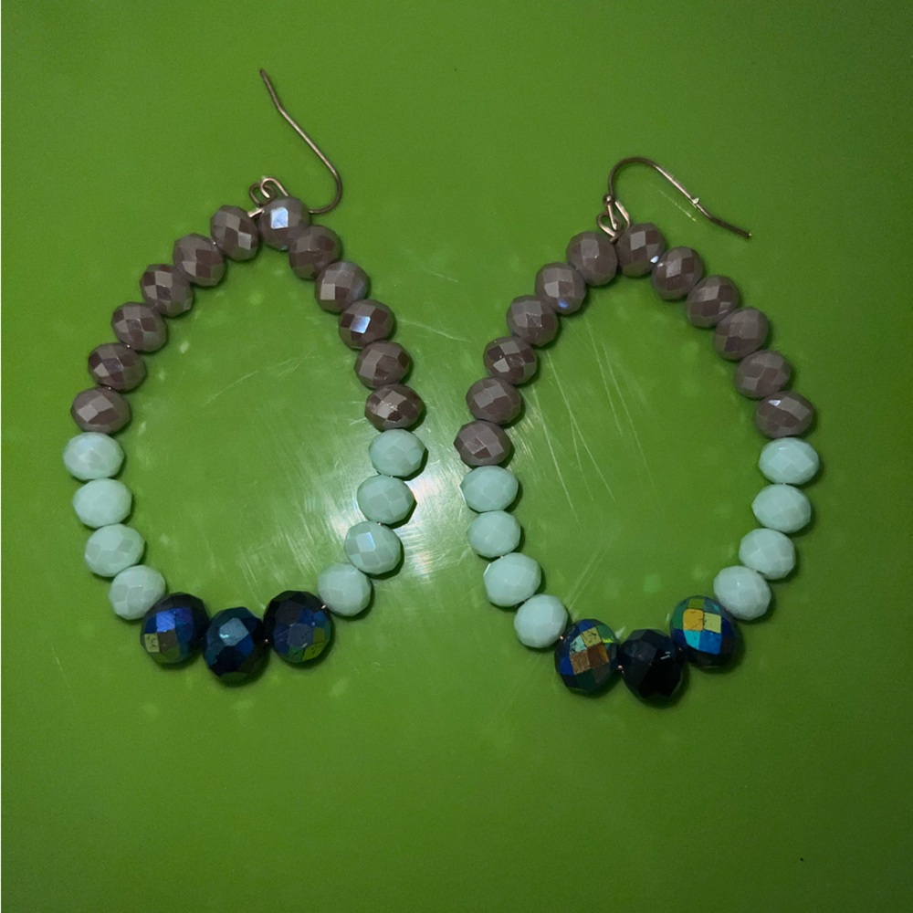 Elegant Beaded Hoop Earrings